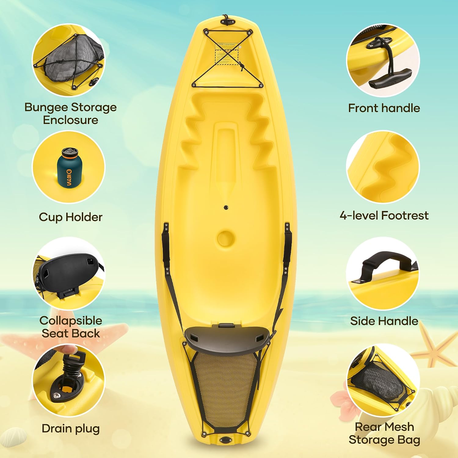 Kayak dengan Dayung 6,5 FT, Pe - Fishing Boat Paddle ulasan dan harga