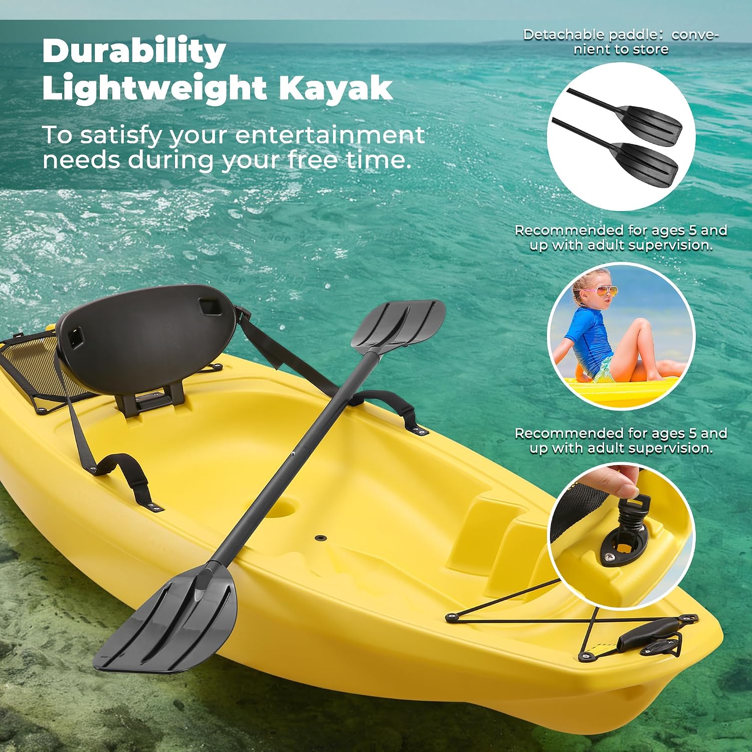 Kayak dengan Dayung 6,5 FT, Pe - Fishing Boat Paddle ulasan dan harga