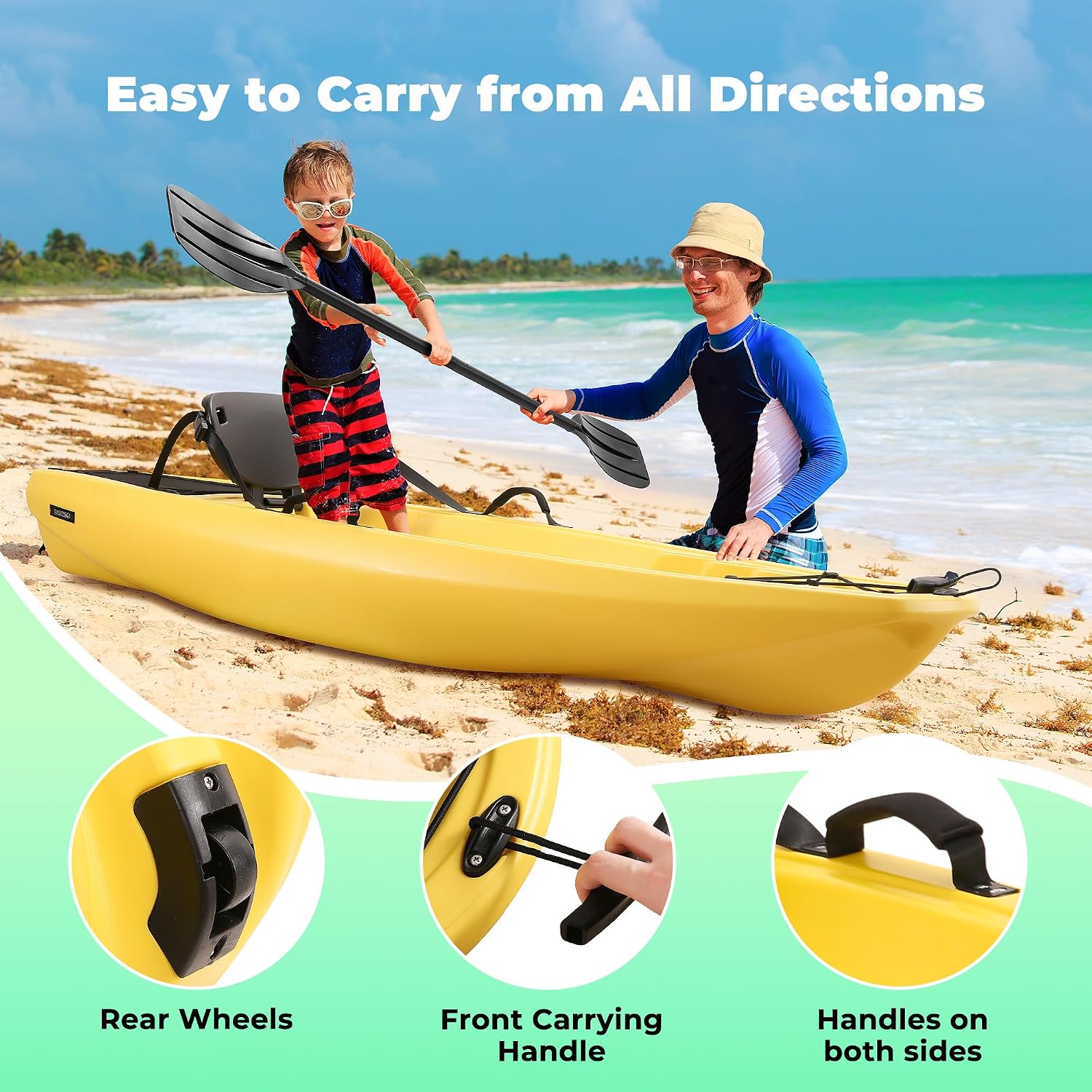 Kayak dengan Dayung 6,5 FT, Pe - Fishing Boat Paddle ulasan dan harga